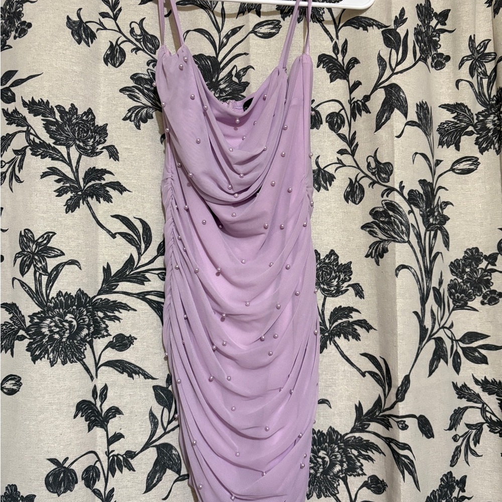 Windsor Lilac Draped Mini Dress